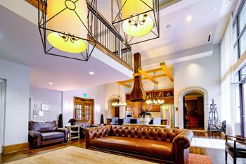 social lounge at Berkshire Village District Raleigh apartments